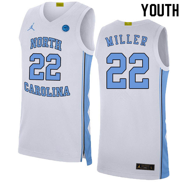 2020 Youth #22 Walker Miller North Carolina Tar Heels College Basketball Jerseys Sale-White